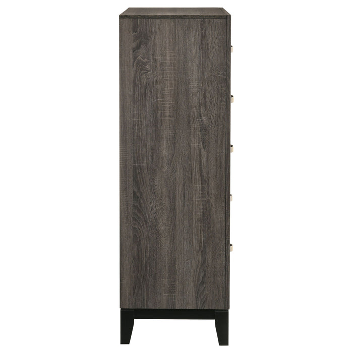 Gregory - 5 Drawer Chest - Smoke Gray