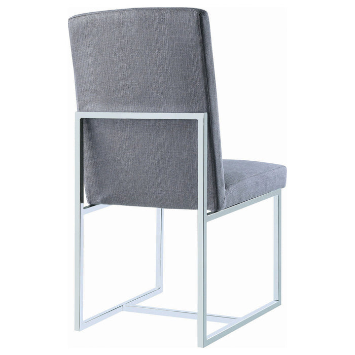 Upholstered Dining Chair Set With Base (Set of 2) - Gray
