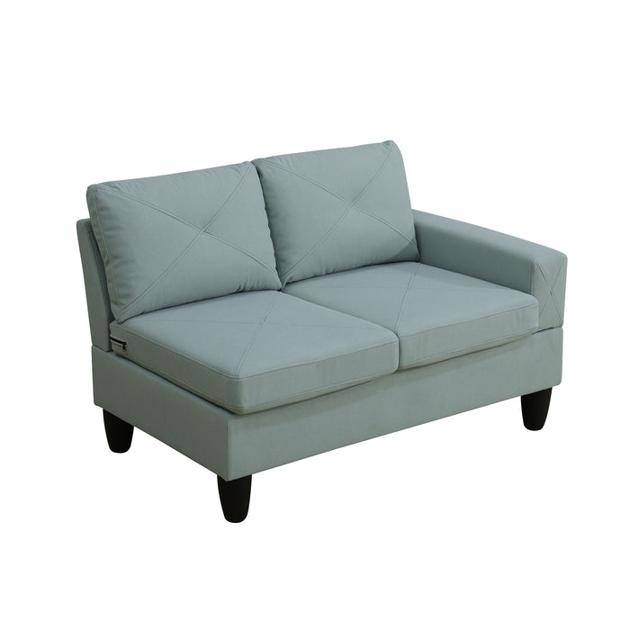 Modular L - Shaped Sectional Sofa 6 Seater 4 Piece, Couch With Chaise - Green