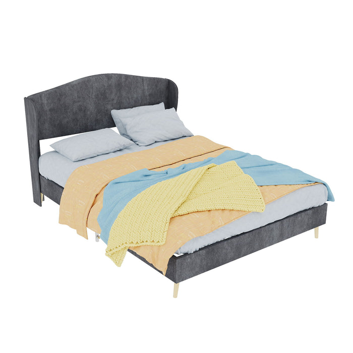 Upholstered Bed, Tufted Headboard, Comfortable Sleep