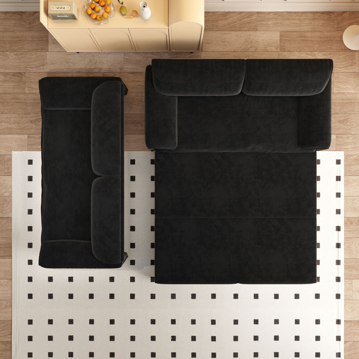 Pull Out 3 In 1 Convertible Sleeper Sofa With Side Storage, Multi Functional