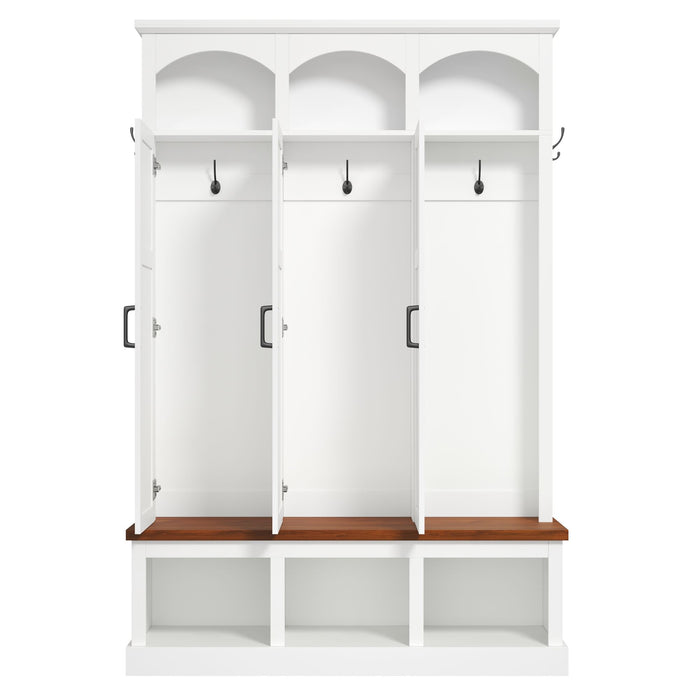 Classic Arched Design Hall Tree With 3 Hidden Storage