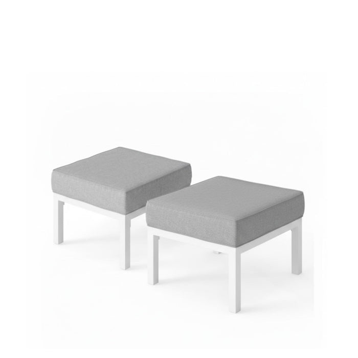 Patio Ottomans With Cushions, All-Weather Footrests (Set of 2)
