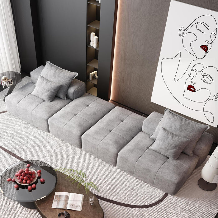 Modern Oversized, Modular Sectional Sofa With Pillows