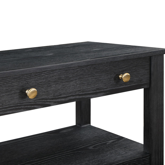 Danielle - 2 Drawer Nightstand With Knobs - Black