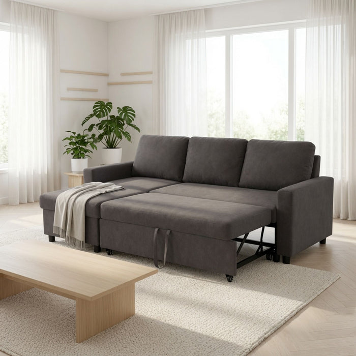 L - Shaped Convertible Sofa Bed With Storage Chaise