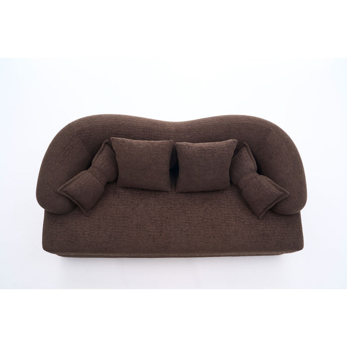 Foldable Sofa Bed, Boneless Couch Convertible Sleeper With 4 Pillows