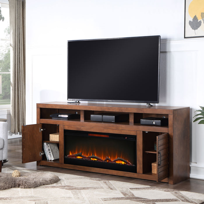 Electric Fireplace TV Stand Console For TVs Up To 95" - Whiskey