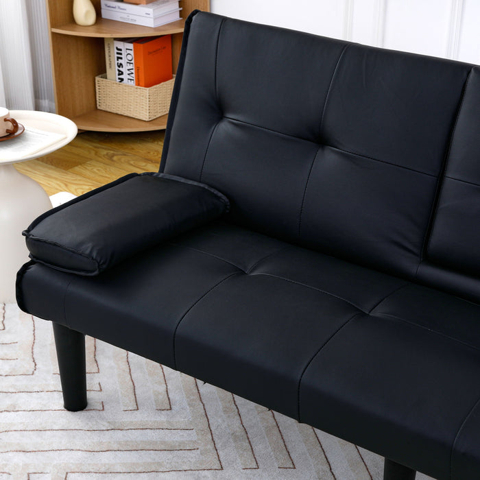 Sofa Bed With Foldable Design And Cup Holder