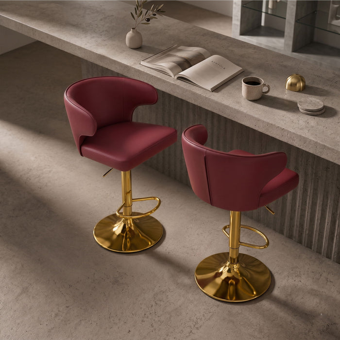 Adjustable Swivel Bar Chair With High Back Support