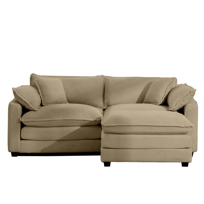 Oversized Modular Cushion Sofa With Ottoman, Low Back, Deep Seating Sofa Set