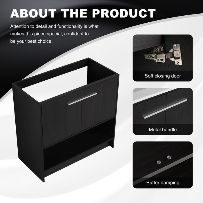 Modern Freestanding Bathroom Vanity With 2 Doors