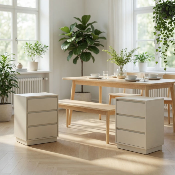 3 Drawer Nightstand, Bedroom Side Table