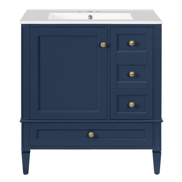 Bathroom Vanity With Sink, 3 Drawer Storage Cabinet