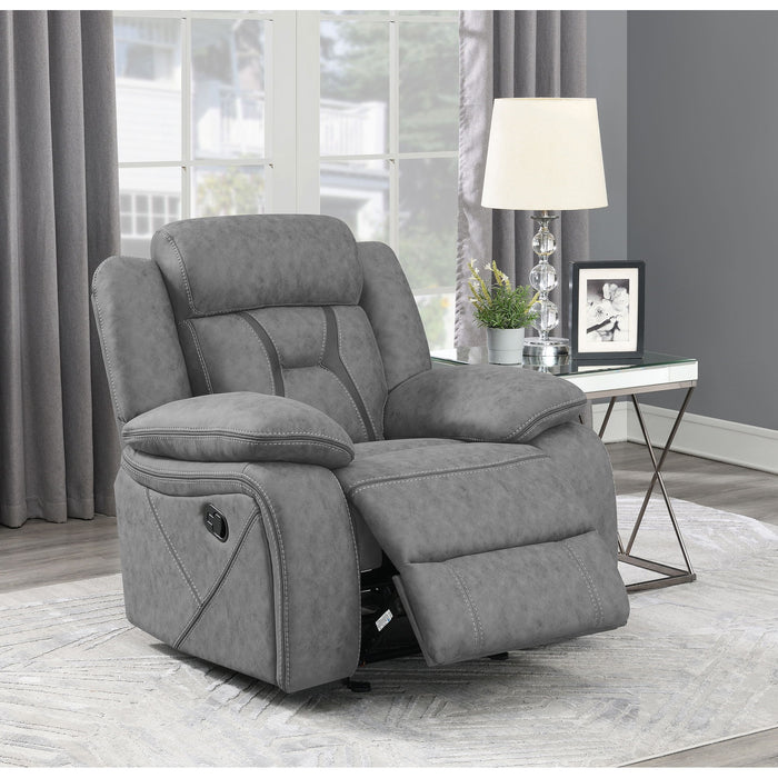 Endra - Upholstered Glider Recliner Chair With Smooth Gliding Motion - Gray