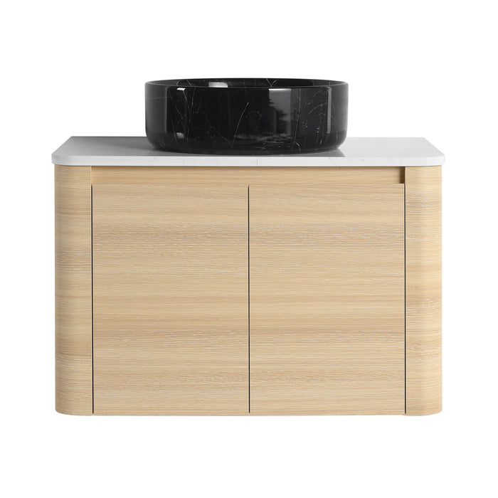 Mounted Bathroom Vanity & Art Sink & 2 Soft Close Doors