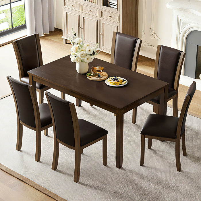 Dining Table Set With Upholstered Chairs, Rectangular Dining Table Set