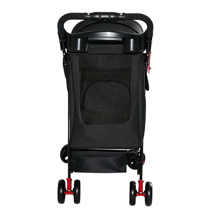 Foldable Pet Stroller For Small Dogs And Cats With Multi Functional Tray