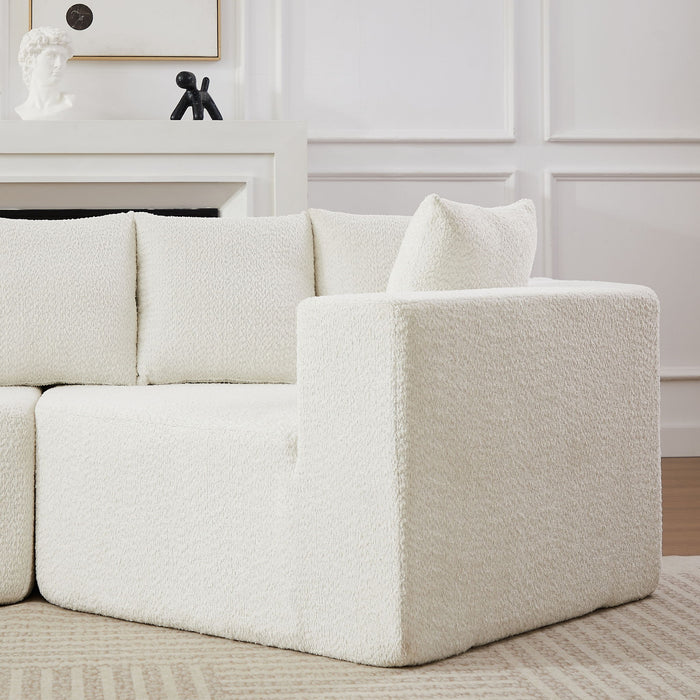 L - Shaped Modular Sofa With Deep Seat And 11 Pillows