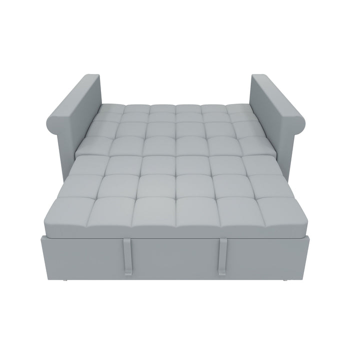 Compact Loveseat With Trundle Sleeper And Storage Pocket - Gray