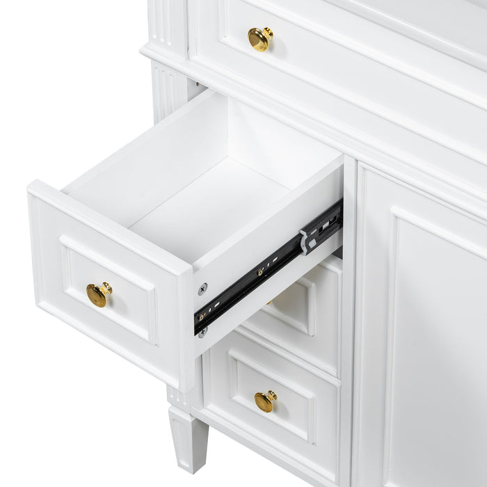 Bathroom Vanity With Sink, 3 Drawers & 2 Soft-Close Doors