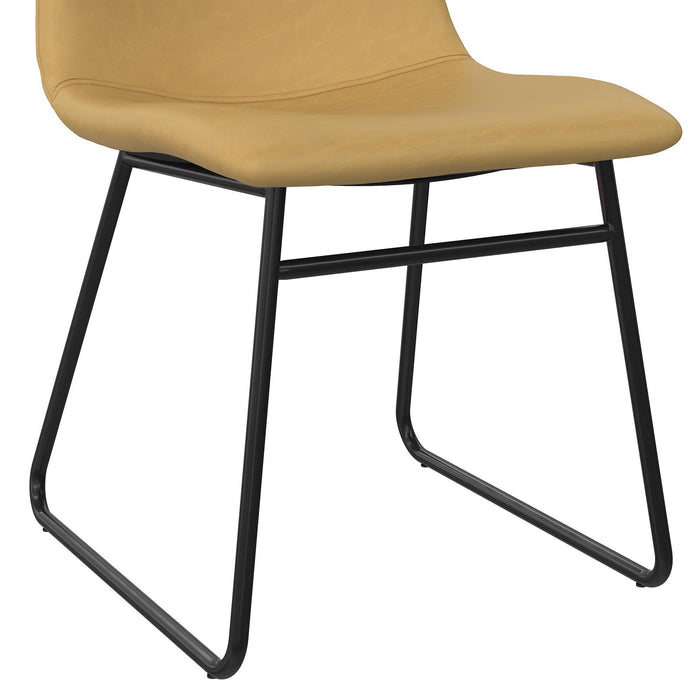 Elegant Upholstered Molded Chair (Set of 2) - Light Brown