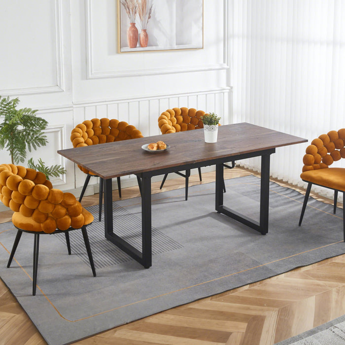 Square Extendable Dining Table With Metal Legs