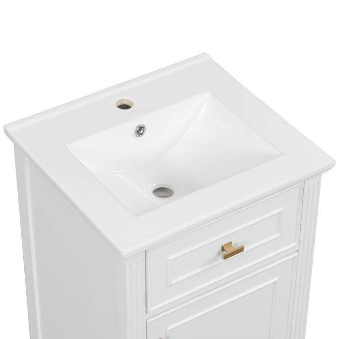 Bathroom Vanity With Sink, Adjustable Shelf, Tilt-Out Drawer