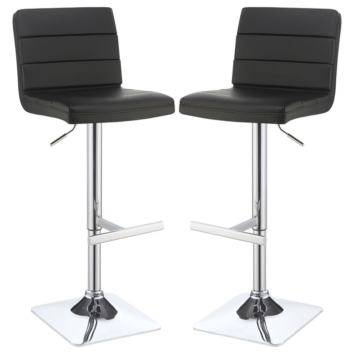 Adjustable Tufted Bar Stool (Set of 2) - Black