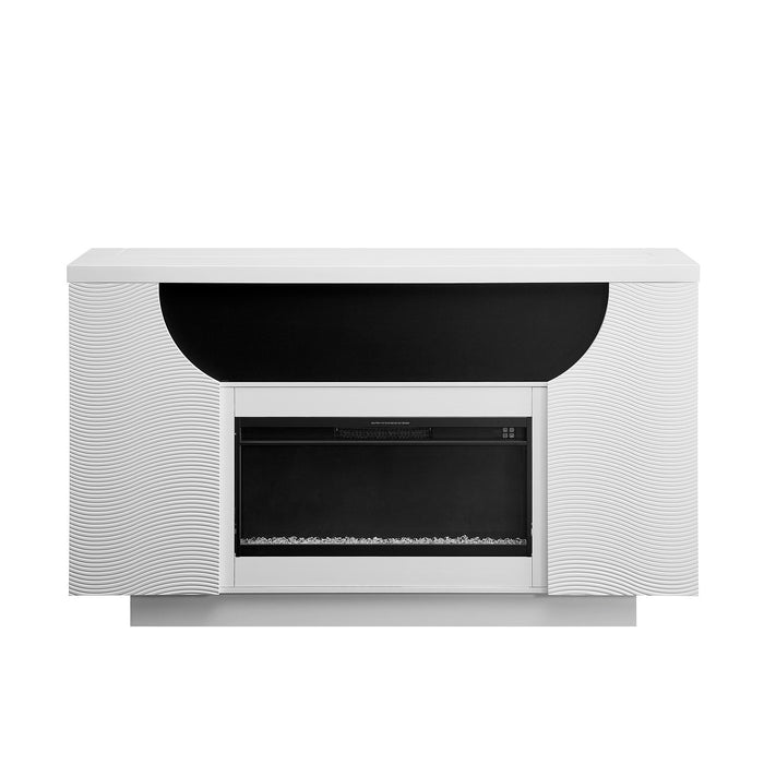 Aurora - Fireplace TV Lift With Adjustable Temperature And LED Colors - White