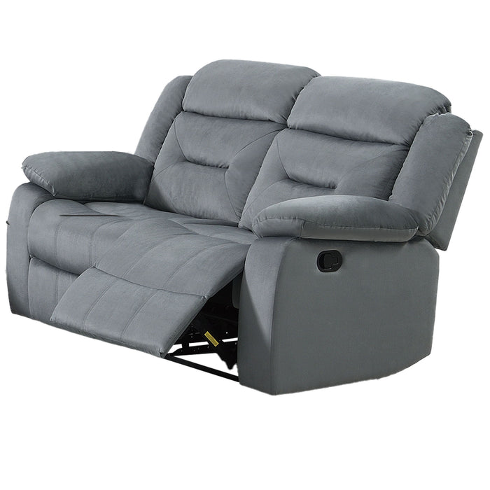 Modern Loveseat With Pillow Arms, Plush Backrest, Horizontal Tufting, USB Port