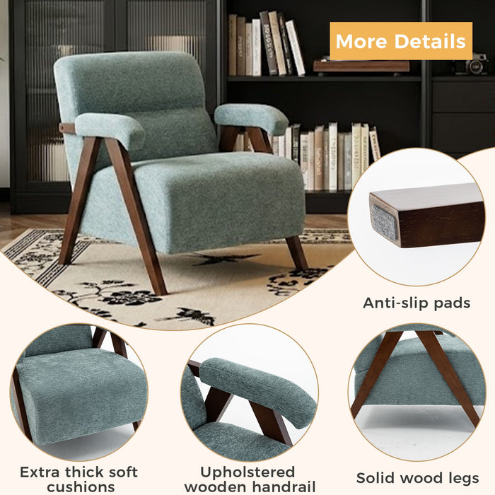 Modern Accent Chair With Tufted Armchair For Reading Room