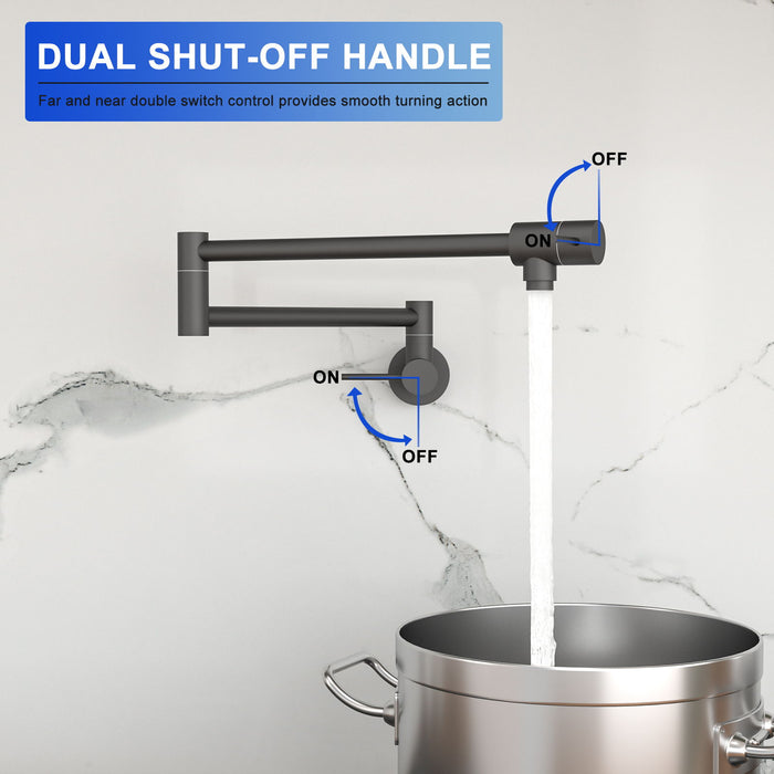 Modern Design Pot Filler Faucet Wall Mount Kitchen Sink, Folding Stretchable