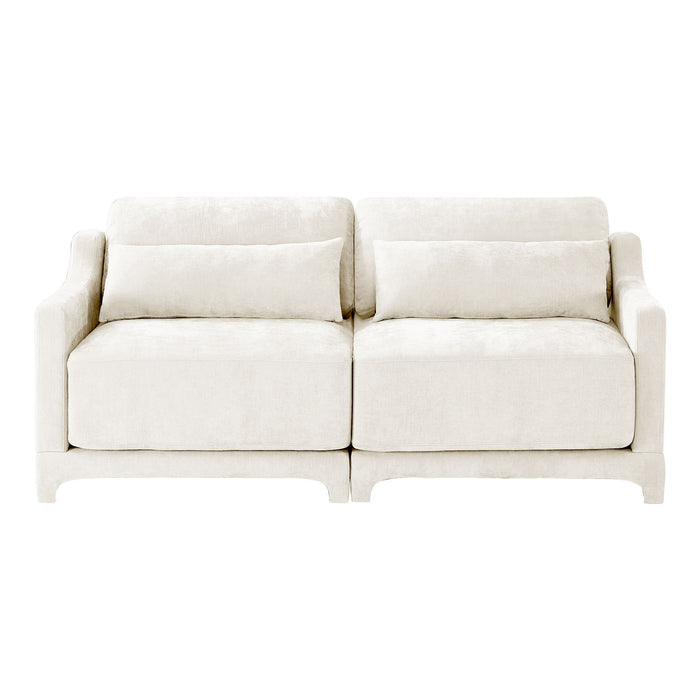 Elegant Sofa With Ergonomic Design And Lumbar Pillows