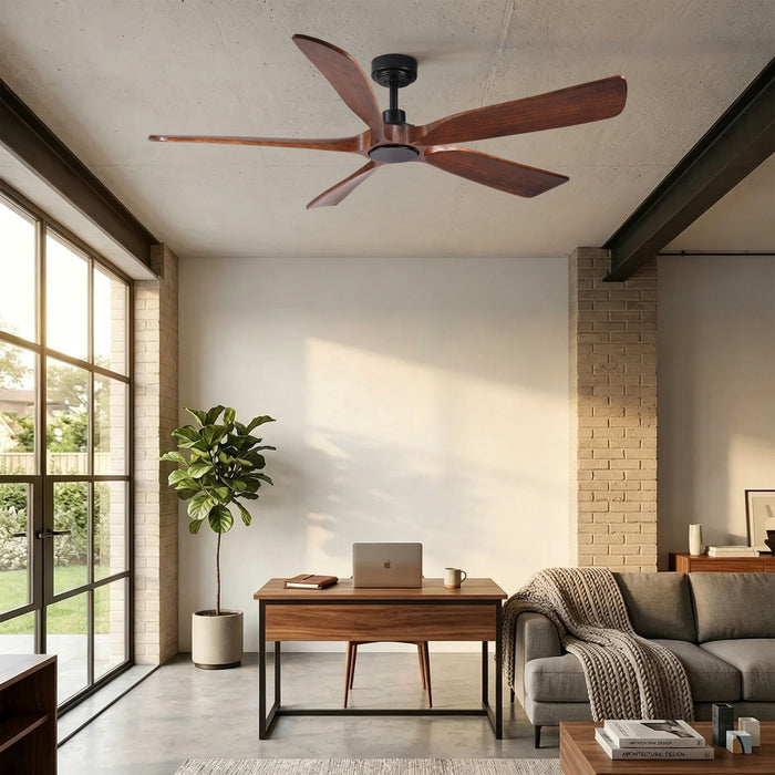 Ceiling Fan With Light And Remote Control, Noiseless, 6 Speeds Reversible, Quiet DC - Matte Black
