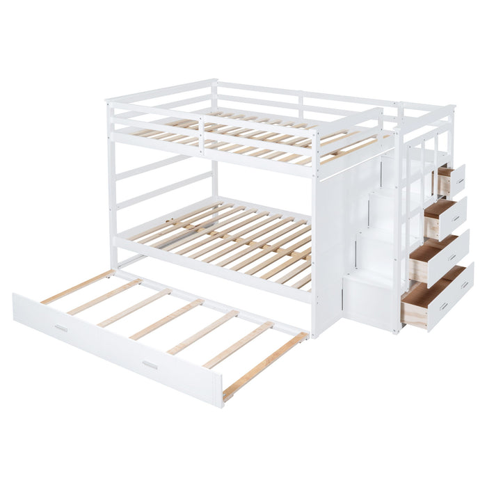 Bunk Bed With Twin Size Trundle And Staircase