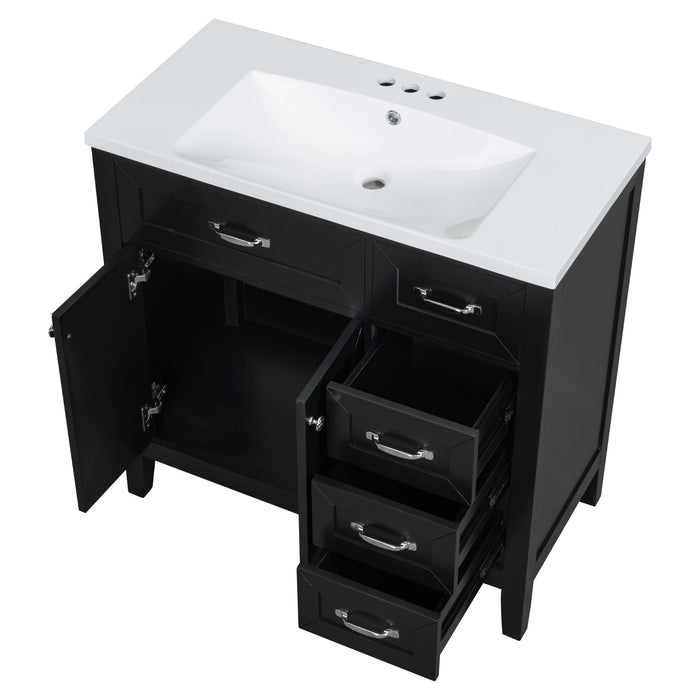 Modern Bathroom Vanity With Sink, Freestanding With Drawers And Doors