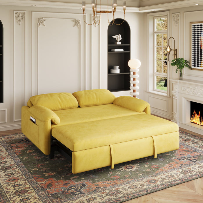 Sofa, Dual Purpose Lounge With Retractable Queen Size Bed