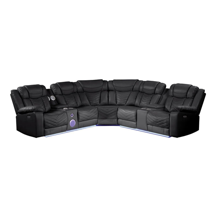 Challenger - Recliner Sectional Sofa, Built In USB, C Ports & Bluetooth