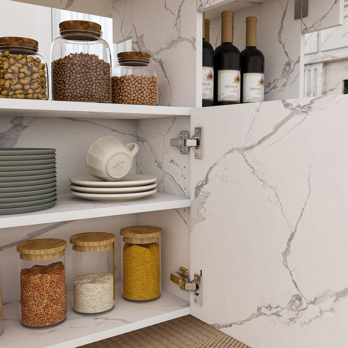 Multi Functional Folding Table With Storage Shelves And Wheels