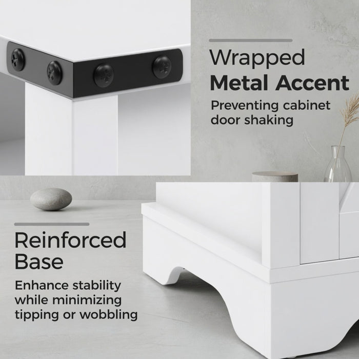 Farmhouse Nightstand, Charging Station & Storage