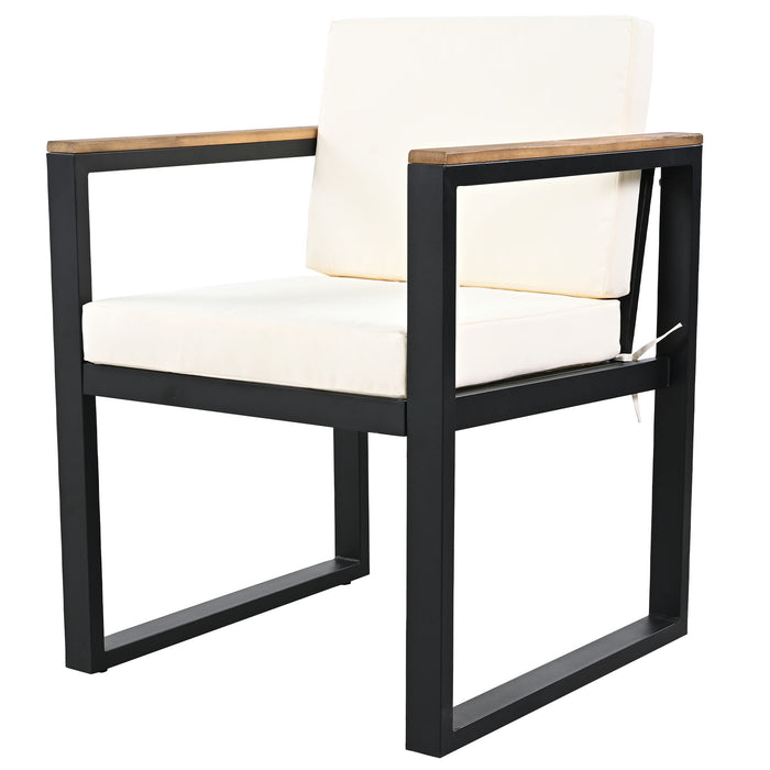 7 Pieces Outdoor Dining Set Patio Dining Table And Chair Set With And Removable Cushions For Patio