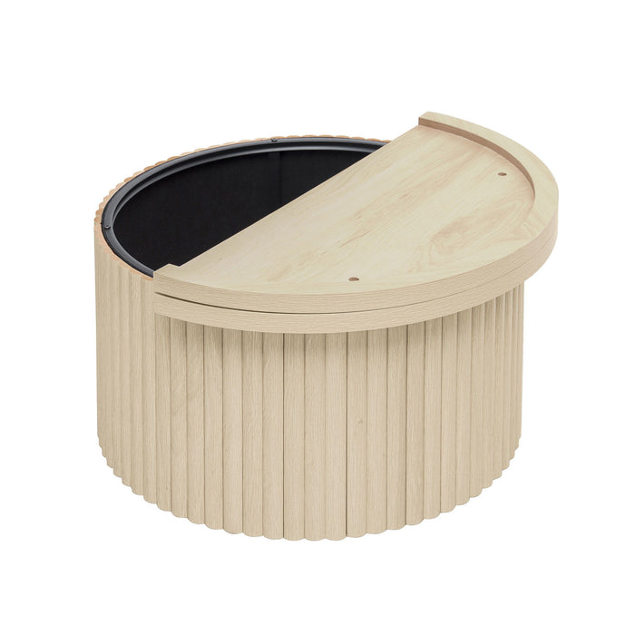 Coffee Table, Round Coffee Table, Modern Side Tables Accent End Table For Living Room, Apartment - Natural