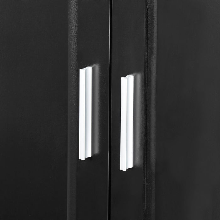 Tall Bathroom Storage Cabinet, Cabinet With 2 Doors And Drawers, Adjustable Shelf