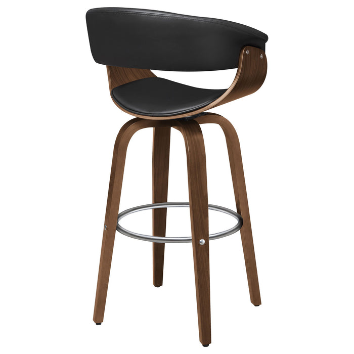 Swivel Bar Stool Elegant Design With Upholstery - Walnut