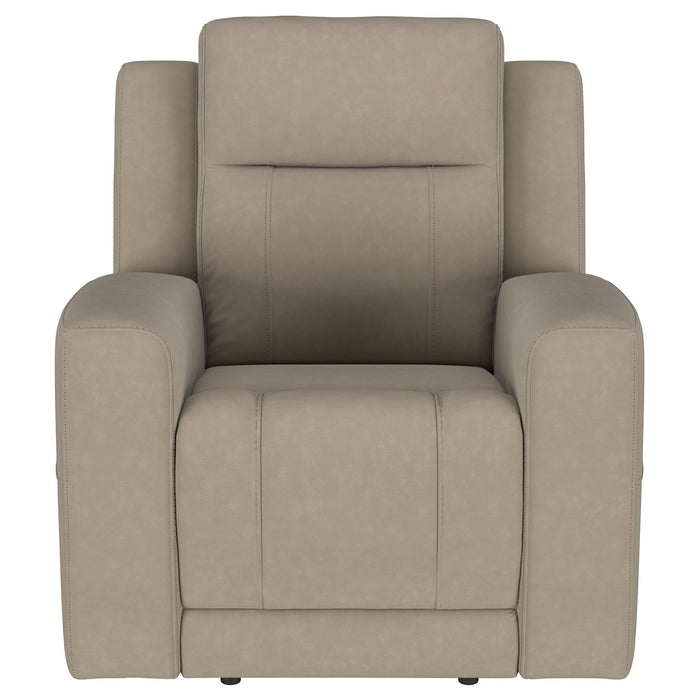 Slater - Upholstered Recliner Chair With Manual Recline - Taupe