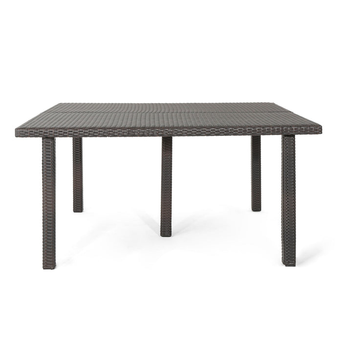 Outdoor Square Rattan Wicker Dining Table - Brown