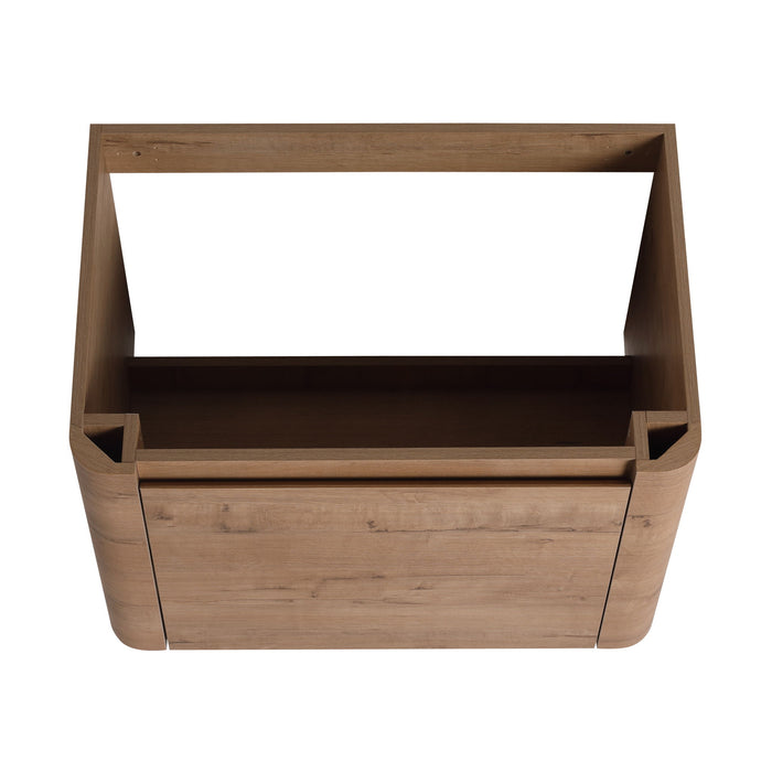 Wall Mounted Bathroom Vanity With Sink And Storage Shelves, Soft Close Doors