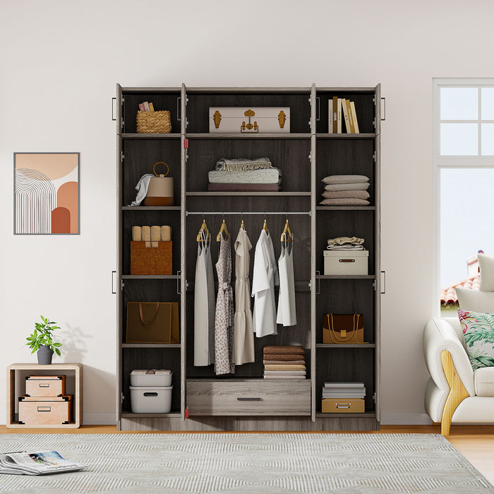 Contemporary 4 Door Wardrobe With 1 Drawer And Top Cabinet