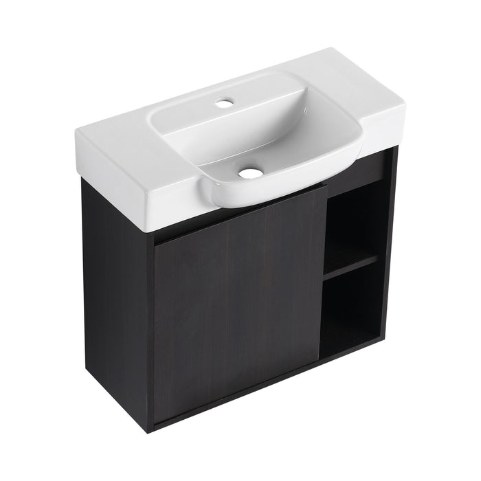 Wall Mounted Bathroom Vanity With Sink, Soft Close Door